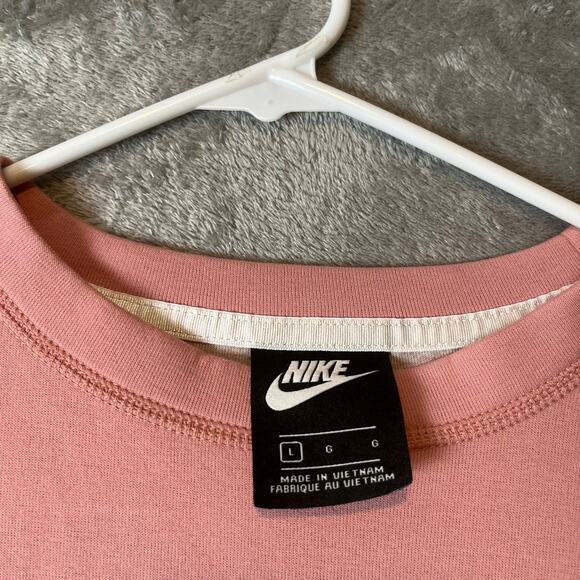 Nike Sportswear Tech Fleece Women's Crewneck Pullover Pink White Size Large - Picture 6 of 8